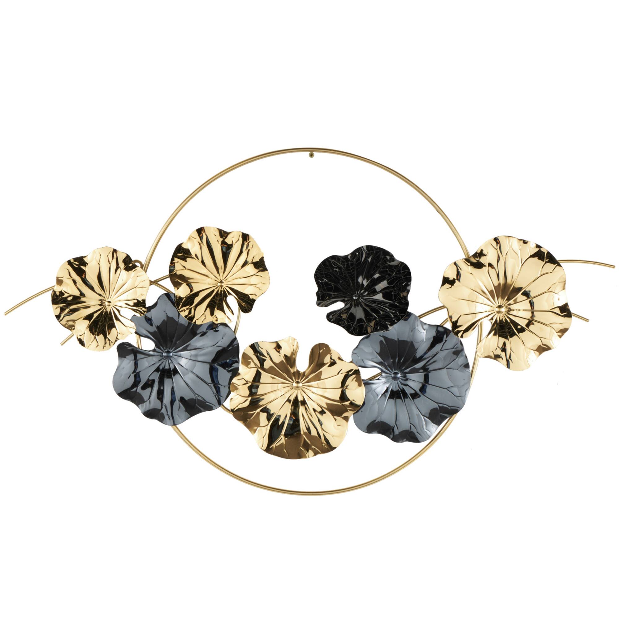 35" x 20" Gold Stainless Steel Leaf Home Wall Décor